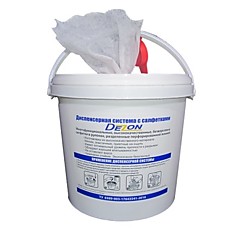 Диспенсер для салфеток "Дезон" 3,8л. (емкость с наклейкой + крышка с клапаном)